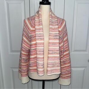 Anthropologie MOTH Mahalia Striped Bell Sleeve Kimono Cardigan Pink Cream Medium